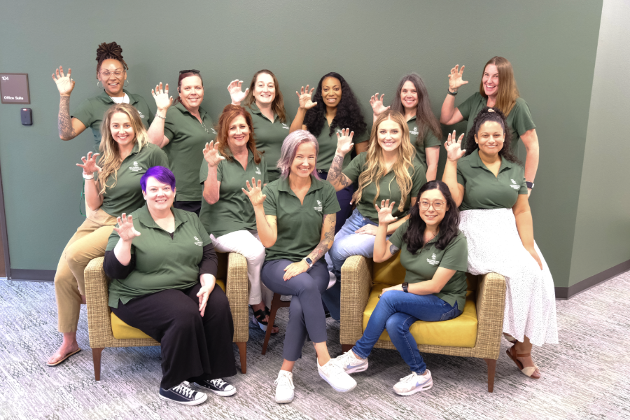 Students doing a Sic 'Em at Immersion